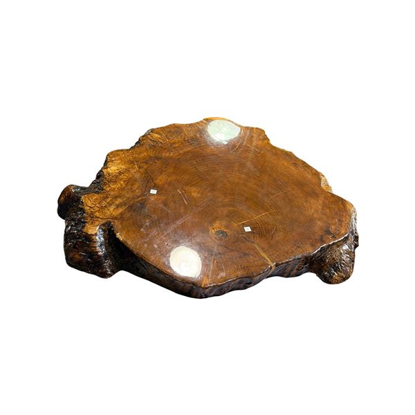 Natural Freeform Burl Wood Tree Cross-Section Slab Tabletop (Gloss Finish)