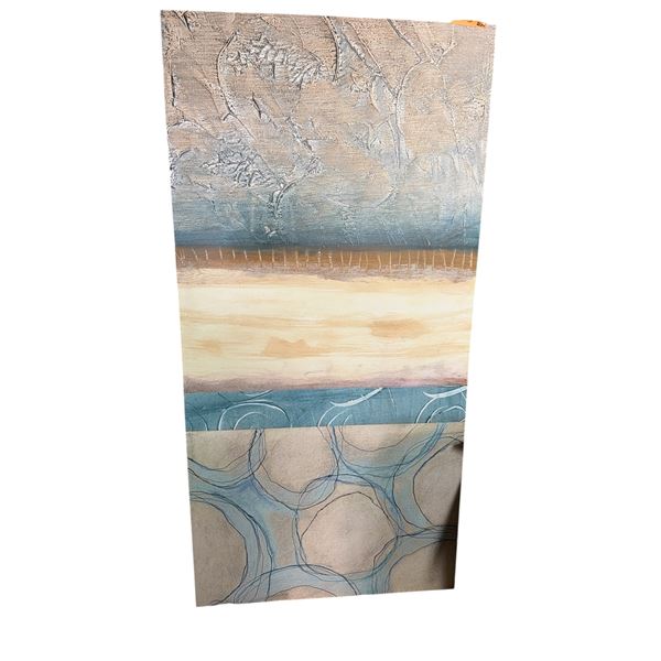 Large Modern Abstract Coastal Mixed Media Canvas Wall Art (6ft H)