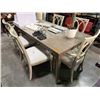 Image 1 : Wood Coffee Table Grey Finish w/6 Chairs (75x36x30)