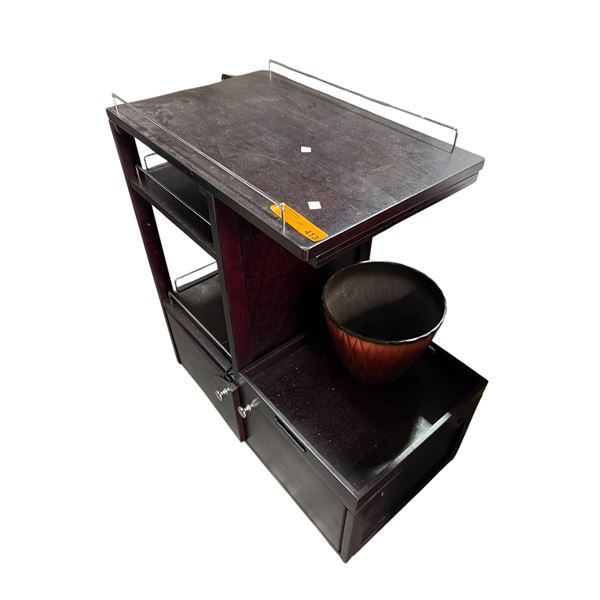 Multi-Tier Rolling Office / Bar Cart with Storage Compartments