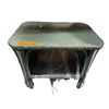 Image 1 : Hunter Green All-Weather Woven Wicker Accent Table with Lower Shelf