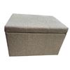 Image 1 : Grey Storage Ottoman, H15" x W24" x 17"