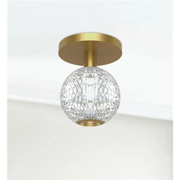 New - Alora Marni LED Flush Mount, Natural Brass, RV: $212 (Model FM321201NB)