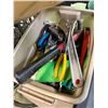 Image 2 : Group of Tools - Ryobi P510, Leaf Blower, Black & Decker Hedge Trimmer, Small Tote of Misc Tools, Et