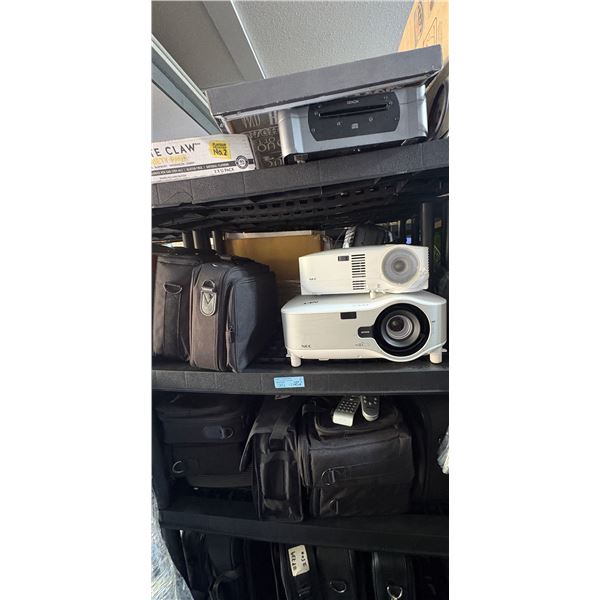 Assorted AV Equipment - NEC Digital Projectors, Denon Audio Component & Padded Carrying Cases