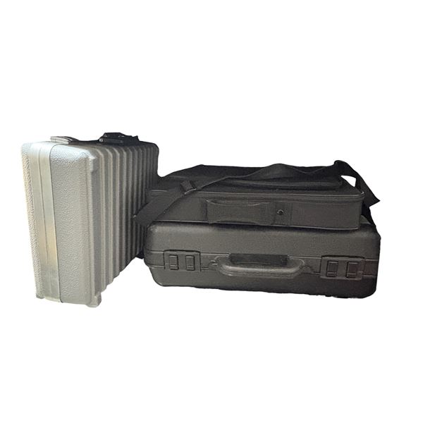 Assorted Equipment Storage Cases Lot - Molded Hard Plastic Briefcases & Padded Soft Bag