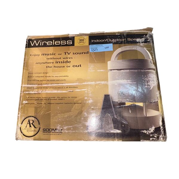 Acoustic Research 900MHz Wireless Indoor/Outdoor Portable Speaker - Boxed