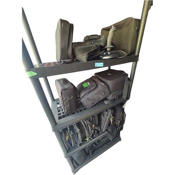 Assorted AV Equipment & Accessories - NEC Projector, Desktop PA Unit, Flight Joystick & Travel Bags