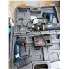 Image 4 : Bulk Power Tools, Drill Accessories & Electronics Storage Tote Lot - Ryobi Drill, Duo-Fast Stapler &