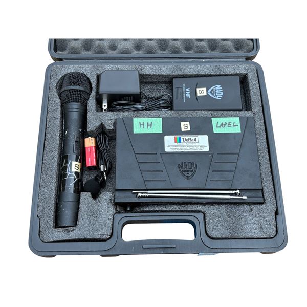 Nady Encore Duet VHF Dual Wireless Microphone System Set with Handheld, Lapel & Case