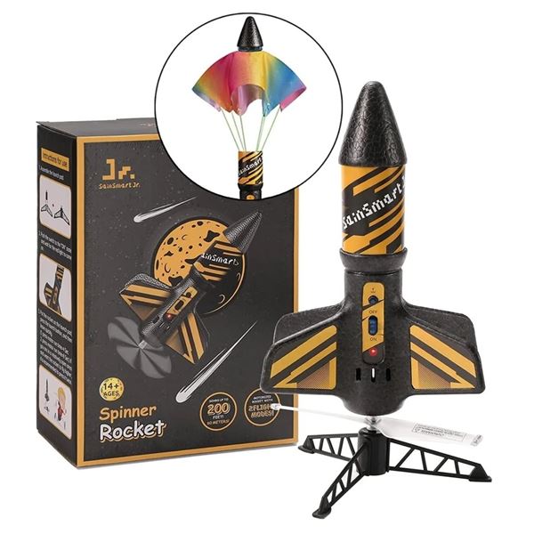 4-Pcs - New SainSmart Jr. Motorized Rocket Toy with Parachute, Jump Start, Up to 200 Feet, Outdoor T