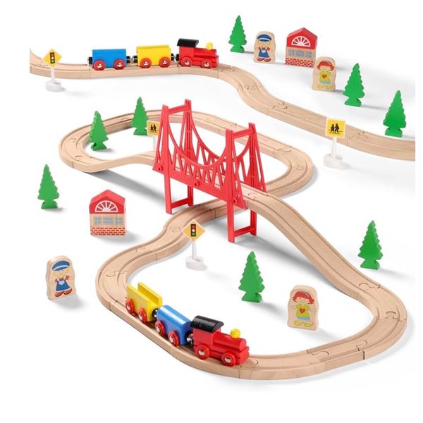 3-Pcs - New SainSmart Jr. Wooden Train Set for Toddler