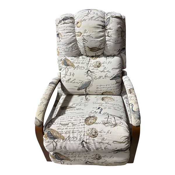 Floral/Bird Pattern Upholstered Armchair