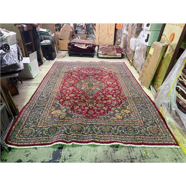 Mashhad - 100% Authentic Hand Knotted Wool Persian Rug - Handmade in Iran - 11" x 8.1" ft
