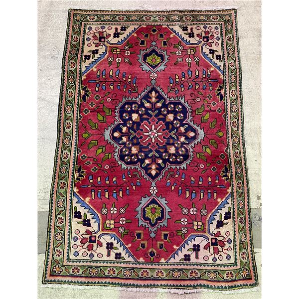 Tabriz - 100% Authentic Hand Knotted Wool Persian Rug - Handmade in Iran - 4.7" x 3.1" ft