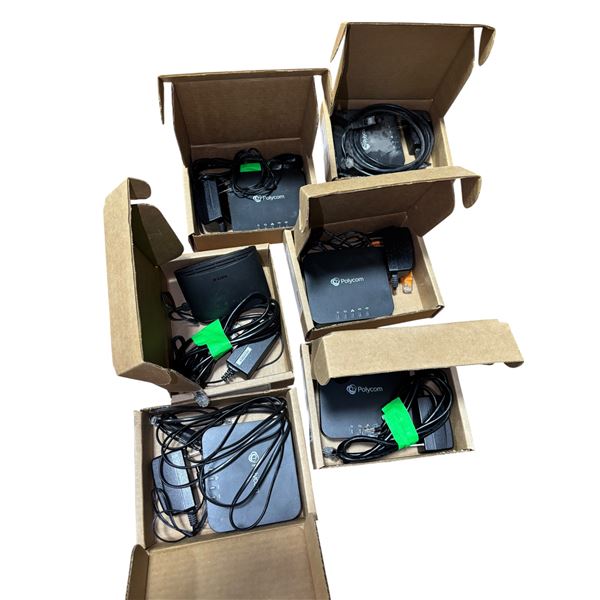 6-Pcs Lot: 5 Poly OBi302 VoIP Gateway and 1 D-Link DGS-1005G