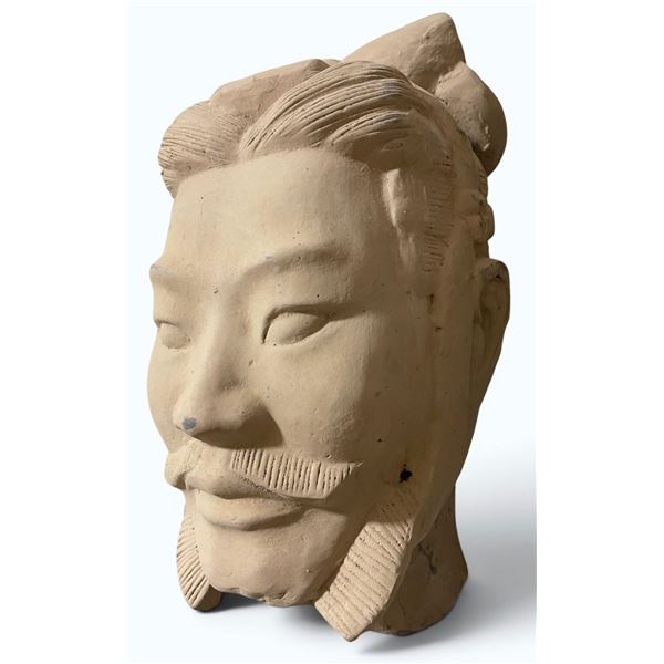 Life-Size Statue Terracotta Warrior Head, Approx. H16" x 8" x 8" (Part of a Museum Exhibition)