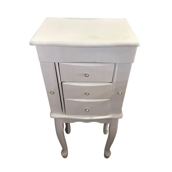 White Jewellery Armoire, Approx. H31" x W12" x D9"