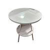 Image 1 : 2-Tier Round Side Table with Glass Top, H25" x Dia. 20"