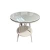 Image 1 : 2-Tier Round Side Table with Glass Top, H25" x Dia. 20"
