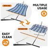 Image 3 : Open Box - Everyfun Cotton Rope Hammock for 2 with Stand – 500 lbs Capacity, Blue Stripe