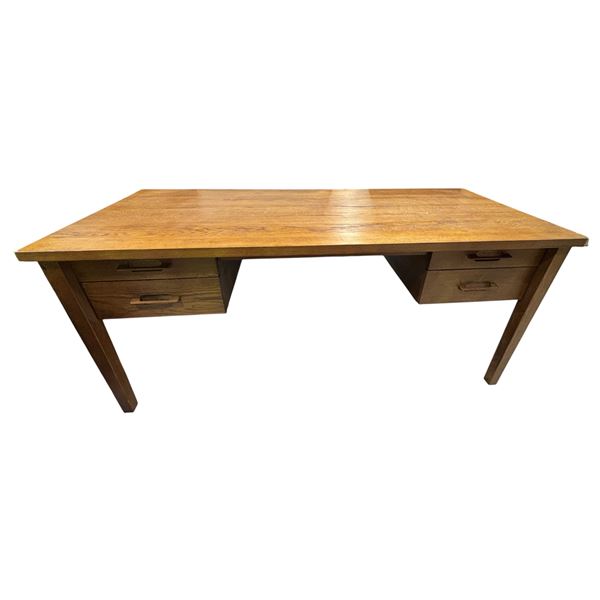 Vintage Wooden Desk, H30" x W67" x D27" (some wear)