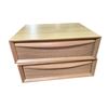 Image 1 : 2-Pcs - Article Stackable Organizer / Drawer, Light Wood, H6" W19.5" x 15" Each