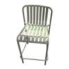 Image 2 : Sage Green Outdoor Dining Set: Large Metal Table (66"x34") with 2 Stools (some rust)