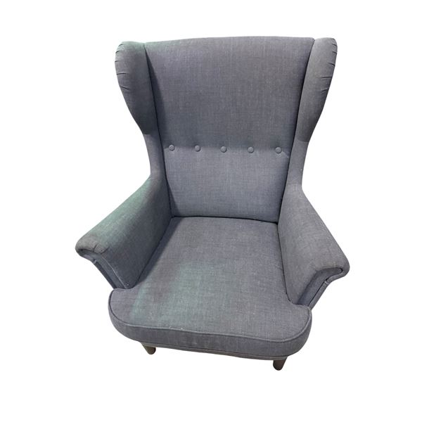 Gray Upholstered Armchair, W32"