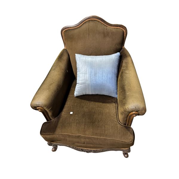Vintage Brown Velvet Armchair