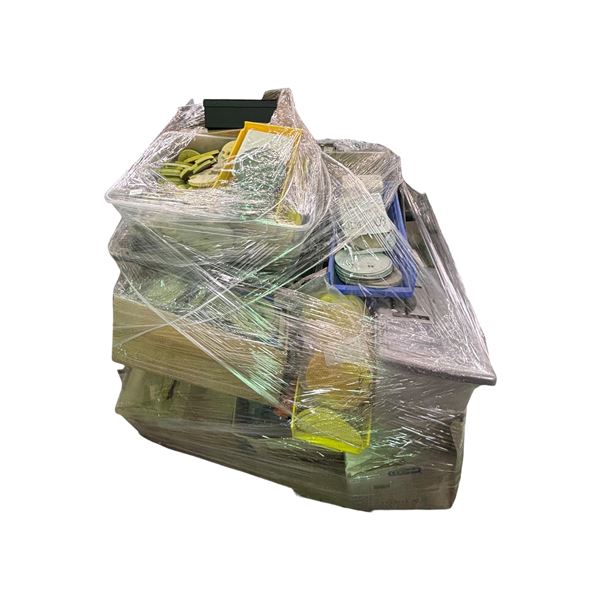 Pallet of Mixed Workshop Supplies and Tools