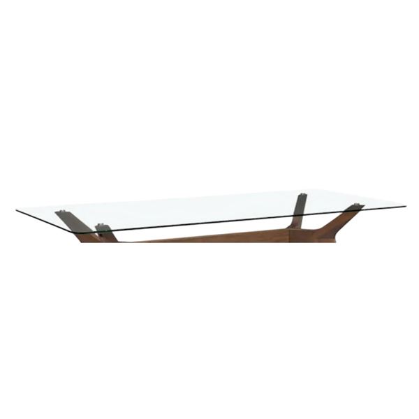 Open Box - Article Walnut Emmer Glass Dining Table Top (1-Pcs Table Top Only)