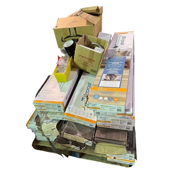 Pallet of Lifeproof Flooring and Assorted Materials, Various Brands