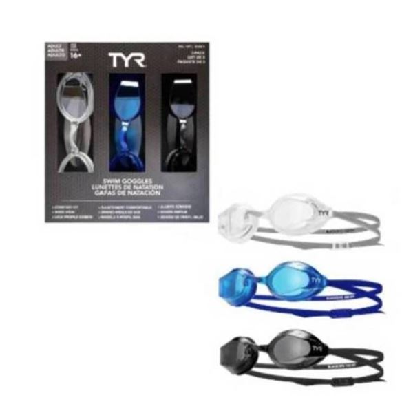 TYR Adult Swim Goggles 3 Pack