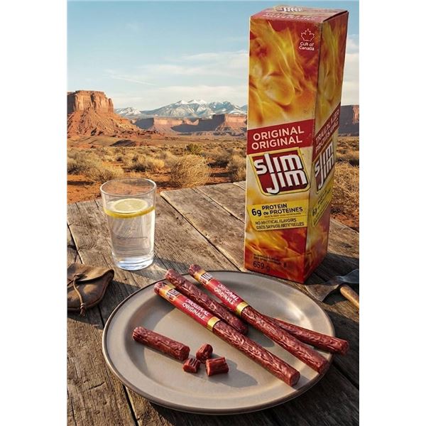 24x27.5g Slim Jim Original Spicy Sausage Snack 659g