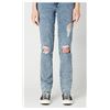 Image 1 : Jayden Women's High Rise Straight Jeans, Contrasted and Torn - BL15815Â W29