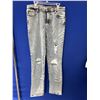 Image 4 : Jayden Women's High Rise Straight Jeans, Contrasted and Torn - BL15815Â W29