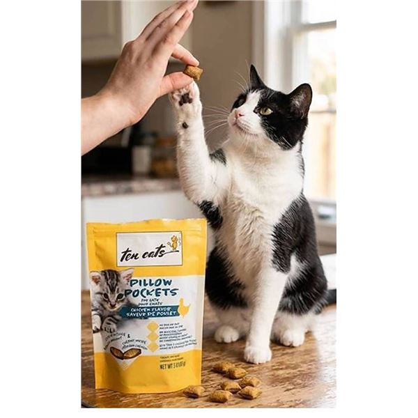 Ten Cats Pillow Pockets Cat Treats, 6 Packs