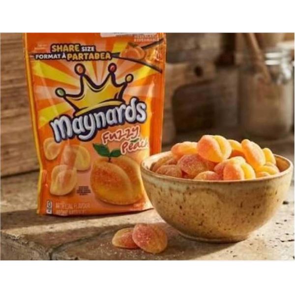 Lot of 12 - Maynards Fuzzy Peach Candy 154g Bag
