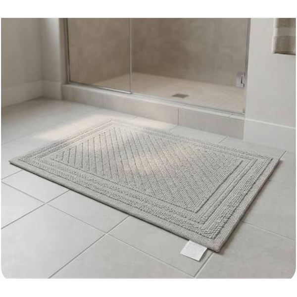 Gray Cotton Bath Mat 25" x 34"