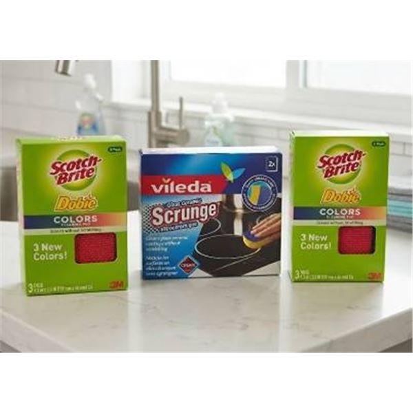 Scotch-Brite Dobie & Vileda Scrunge Pads Lot