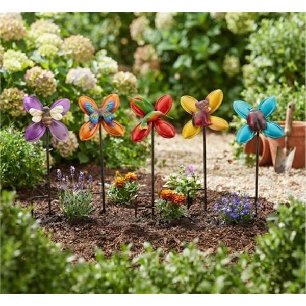 5 Decorative Metal Garden Stakes