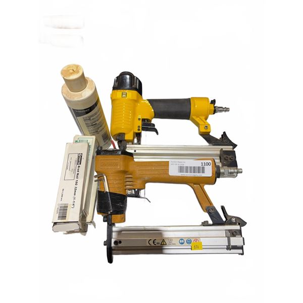 Lot of Two Pneumatic Brad Nailers with Accessories
