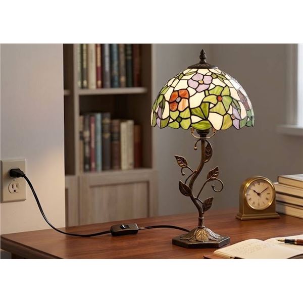Stained Glass Table Lamp Kit, Floral Design
