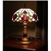 Image 1 : Stained Glass Table Lamp With Floral Shade