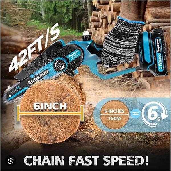 Angseen Brushless Mini Chainsaw 15cm 21V