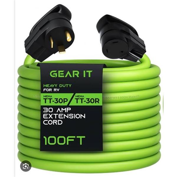 GearIT 100FT 30A Extension Cord NEMA TT-30P/L
