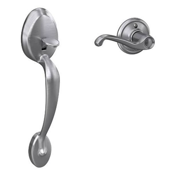 Schlage F80 Outside Handleset Satin Nickel