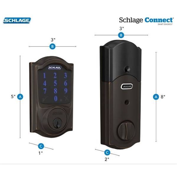 Schlage BE469ZP CAM 716 Touchscreen Deadbolt