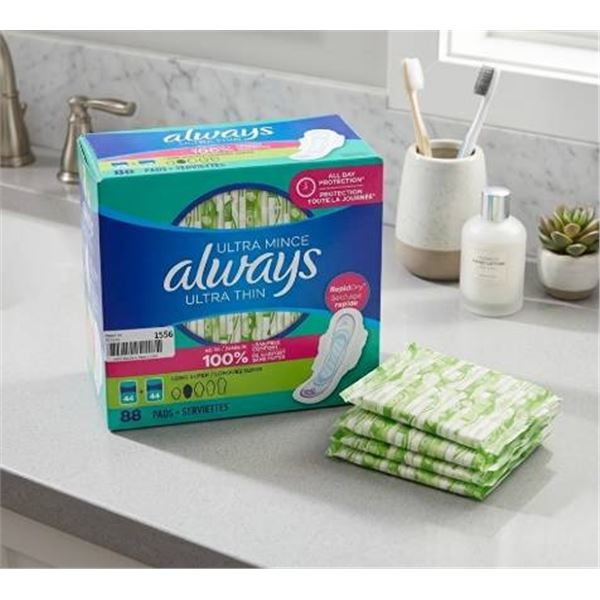 Always Ultra Thin Long Super Pads, 88 Count